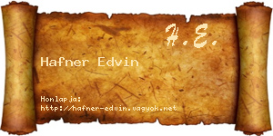 Hafner Edvin névjegykártya